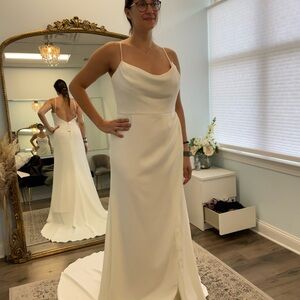 Elegant White Satin Wedding Dress